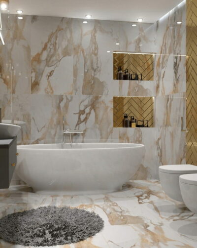 PŁYTKI 60X120 CALACATTA GOLD POŁYSK ZŁOTA ŻYŁKA