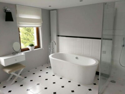 PŁYTKI  SZACHOWNICA 32x32  matowa BLACK WHITE   OKTAGONALNE  (1) (1) (1)