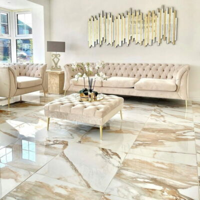 PŁYTKI 60X60 CALACATTA GOLD POŁYSK ZŁOTA ŻYŁKA