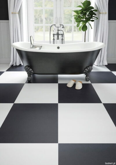 PŁYTKI PODŁOGOWE BIAŁE I CZARNE matowa 60X60