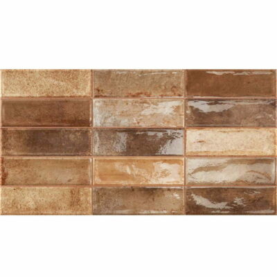 Płytki gresowe ścienne  cegiełka 30x60 Dekoracyjne mozaika połysk gresowa brown złota  Gold