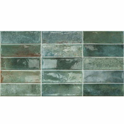 Płytki ścienne gresowe 30x60 cegiełka mozaika Dekoracyjne połysk glossy green