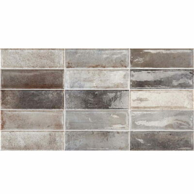 Płytki gresowe ścienne 30x60 połysk cegiełka Silver mozaika dekoracyjne