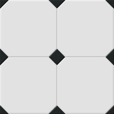 PŁYTKI  SZACHOWNICA 60X60 matowa BLACK WHITE   OKTAGONALNE