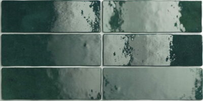 Płytki ścienne gresowe 20x6,5 cegiełka zieleń ciemna green
