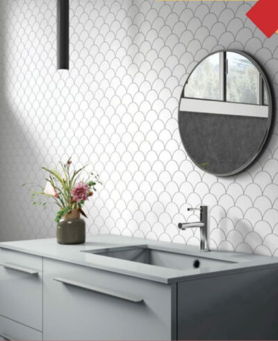 PŁYTKI ŚCIENNE  MOSAIC 30X30 WHITE MATOWA  FISH