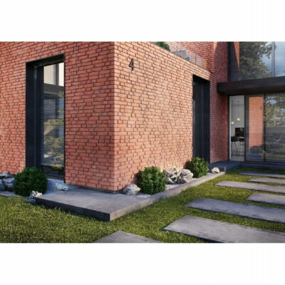 Płytka cegłopodobna zewnętrzna czerwona z fugą