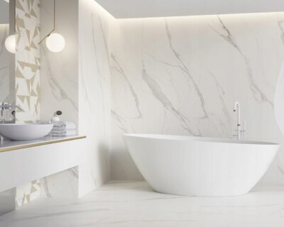 PŁYTKI GRESOWE WHITE SATYNA CALACATTA 120x120 MATOWA carrara 1 GAT