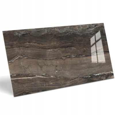 Płytki marina brown 60x120 połysk do salonu podłogowe kamienne połysk