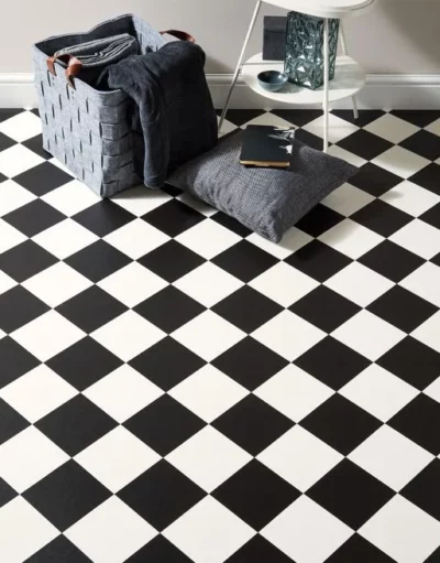 Płytki podłogowe szachownica  white and black 15x15  matowa gresowe biała czarna