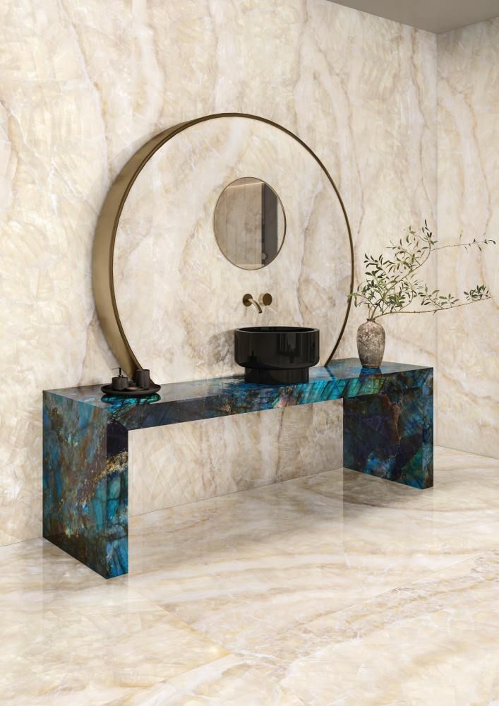 Tele di Marmo Lumia Ivory Gioiello Full Lappato 120x120 płytka imitująca kamień - obrazek 6