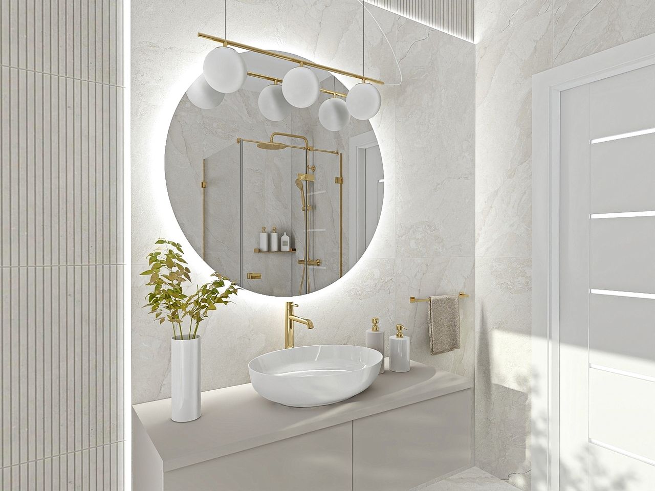 PŁYKTI PODŁOGOWE GRES CALLAS IVORY MAT 120X120 SALON KAMIENNE BEIGE - obrazek 3