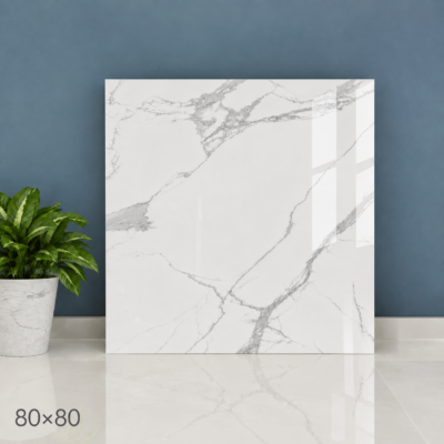 PŁYTKI  GRES CALACATTA 80X80  CARRARA POŁYSK POLER LUXURY SNOW BIAŁY MARMUR