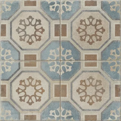 Płytki gresowe hilton blue patchwork 42x42   gres podłogowe retro matowa