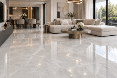 Płytki gresowe 80x80 podłogowe lapatto Miami grey półpotler  kamienne  brokat  błyszczące
